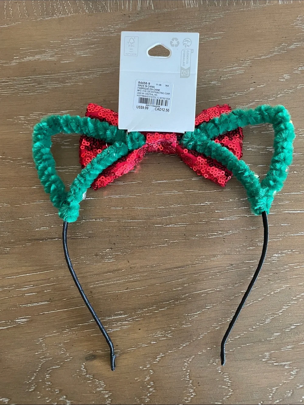 💖 Pick three $15 - Claire's Red Sequin Bow Headband with Green Bell Accents